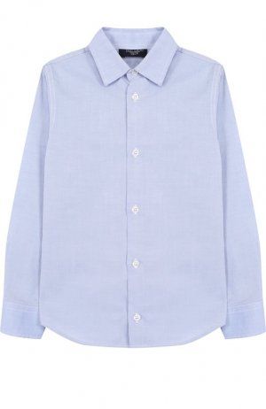 Хлопковая рубашка прямого кроя Dal Lago. Цвет: голубой