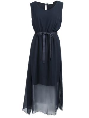 Шелковое платье Gran Sasso. Цвет: синий