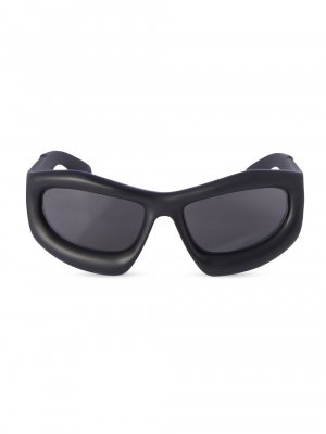 Солнцезащитные очки Katoka прямоугольной формы 62 мм , черный Off-White