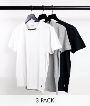 Набор из 3 футболок черного, серого и белого цвета с логотипом в виде игрока поло -Разноцветный Polo Ralph Lauren
