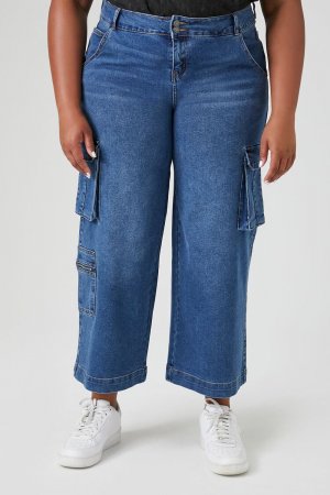 Широкие джинсы-карго больших размеров , деним Forever 21