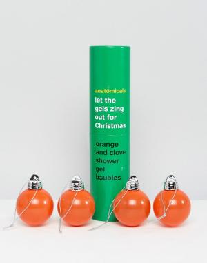 4 шара с гелем для душа Orange & Clove Anatomicals. Цвет: бесцветный