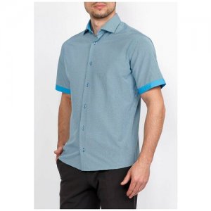 Рубашка , размер 174-184/38, бирюзовый GREG. Цвет: бирюзовый
