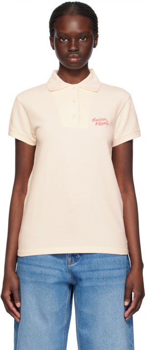 Розовая футболка-поло Handwriting Maison Kitsune Kitsuné