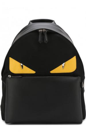 Текстильный рюкзак с отделкой Bag Bugs Fendi. Цвет: черный
