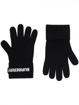 Кашемировые перчатки с логотипом Burberry. Цвет: черный