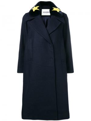 Пальто с потайной застежкой спереди Ava Adore. Цвет: синий