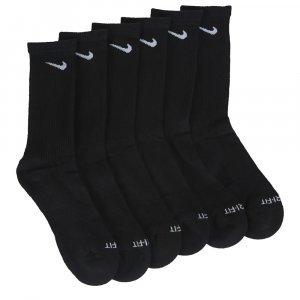 Набор из 6 мужских больших носков на каждый день с мягкой подушкой , черный Nike