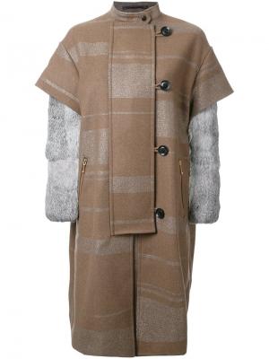 Однобортное пальто Kolor. Цвет: коричневый