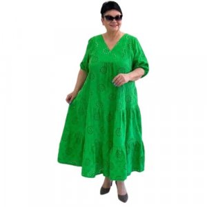Платье шитье Style. Цвет: зеленый