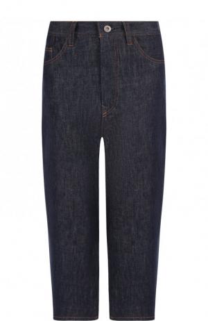 Укороченные джинсы с контрастной прострочкой Yohji Yamamoto. Цвет: синий