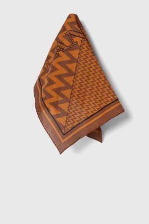 Хлопковый шарф , коричневый Lanvin