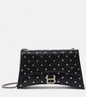 Кожаная сумка через плечо crush xs с декором , черный Balenciaga