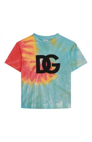 Хлопковая футболка Dolce & Gabbana. Цвет: разноцветный