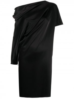 Платье асимметричного кроя с длинными рукавами Gianluca Capannolo. Цвет: черный