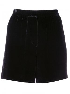 Бархатные шорты с завышенной талией Vera Wang. Цвет: черный