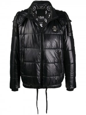 Пуховик Institutional Philipp Plein. Цвет: черный