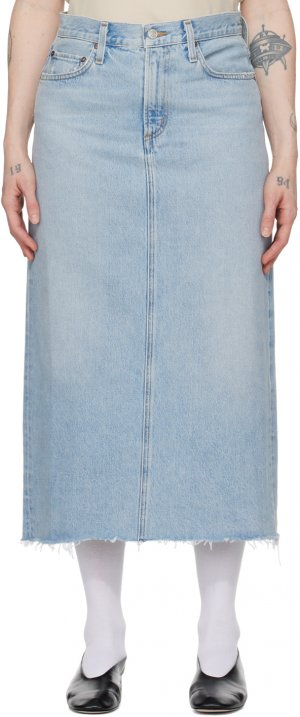 Синяя джинсовая юбка-миди Della Agolde