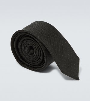 Шелковый галстук в горошек , черный Saint Laurent