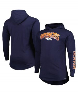 Мужской темно-синий фирменный пуловер с капюшоном Denver Broncos Big and Tall Front Runner Fanatics