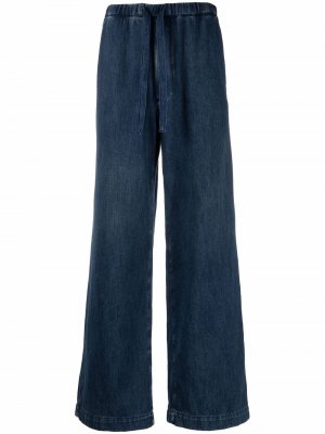 Широкие джинсы с кулиской Valentino. Цвет: синий