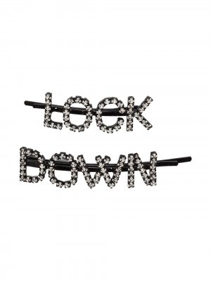 Комплект Lock Down из двух заколок для волос Ashley Williams. Цвет: черный
