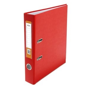 Папка-регистратор а4, 50 мм, calligrata , полипропилен, металлическая окантовка, карман на корешок, собранная, красная