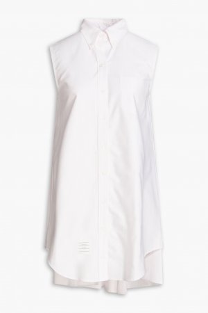 Платье-рубашка мини из хлопкового поплина в полоску с аппликацией , пастельно-розовый Thom Browne