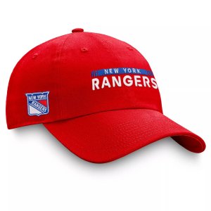 Мужская регулируемая кепка красного цвета с логотипом New York Rangers Authentic Pro Rink Fanatics