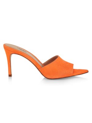 Замшевые мюли Lolita III на каблуке L'Agence, цвет Bright Orange L'AGENCE