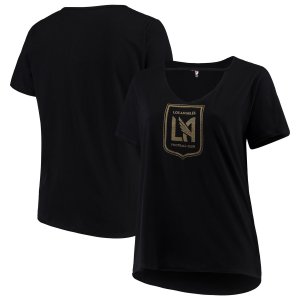 Женская черная спортивная футболка с v-образным вырезом для малышей 5th & Ocean by New Era LAFC больших размеров