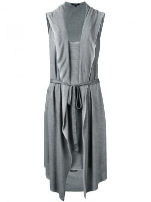 Платье с капюшоном и неравномерным подолом Unconditional. Цвет: серый