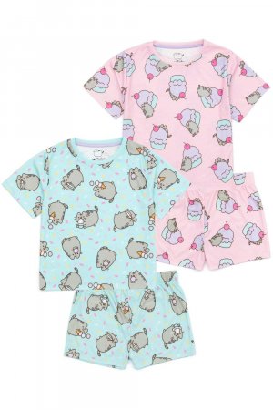 Короткий пижамный комплект Cat, набор из 2 шт. , синий Pusheen