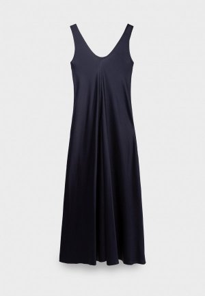 Платье Forte stretch heavy silk satin sleevless dress notte. Цвет: черный