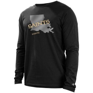Мужская черная футболка New Orleans Saints State с длинным рукавом Era