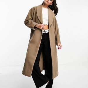 Пальто belted oversized, светло-коричневый Monki