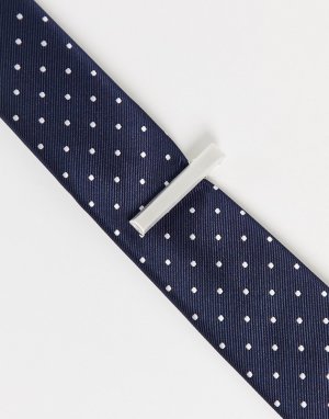 Матовый серебристый зажим для галстука ASOS DESIGN