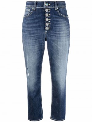 Укороченные джинсы Koons с эффектом потертости DONDUP. Цвет: синий
