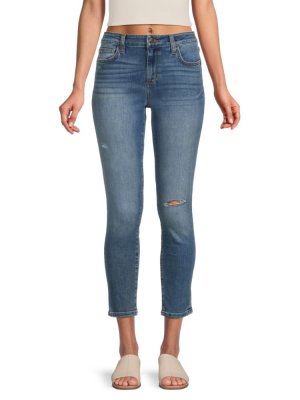 Укороченные рваные джинсы скинни с пышными формами Joe'S Jeans, цвет Malibu Blue Joe's Jeans