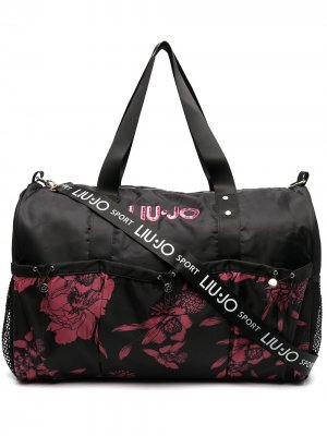 Дорожная сумка с цветочным принтом LIU JO. Цвет: черный