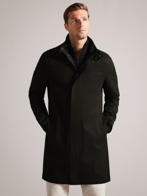 Нейлоновое пальто Erolson с воротником-воронкой , темно-зеленый Ted Baker. Цвет: зеленый