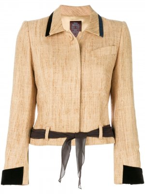 Пиджак с поясом John Galliano Pre-Owned. Цвет: бежевый