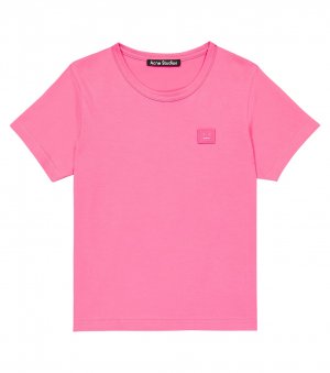 Хлопковая футболка Mini Nash Face , розовый Acne Studios