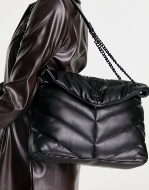 Черная стеганая сумка на плечо с ремешком-цепочкой Bbrita-Черный Steve Madden