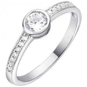 Серебряное кольцо с фианитом CZ-R00634-X-W-W-X-W Fresh