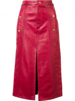 Кожаная байкерская юбка Chloé. Цвет: красный
