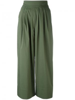 Расклешенные укороченные брюки Sonia By Rykiel. Цвет: зелёный
