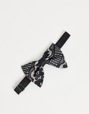 Атласный галстук-бабочка с кружевной отделкой Devil`s Advocate-Черный цвет Devils Advocate
