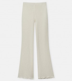 Ажурные брюки расклешенного кроя, белый Pull&Bear