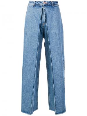 Укороченные брюки палаццо Aalto. Цвет: синий